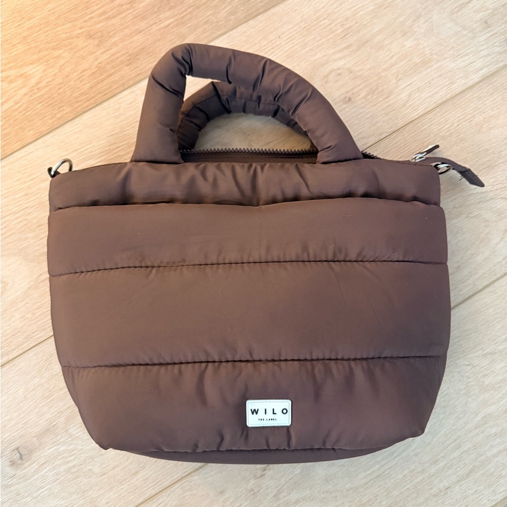 Wilo Chocolate Brown Puffer Tote Bag
